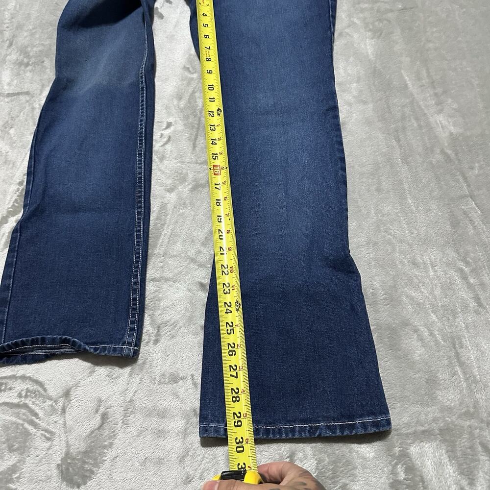 Y2K Fubu Straight Leg Jeans Womens Size 7/8 Blue Dark Wash Streetwear Grunge - Picture 4 of 10
